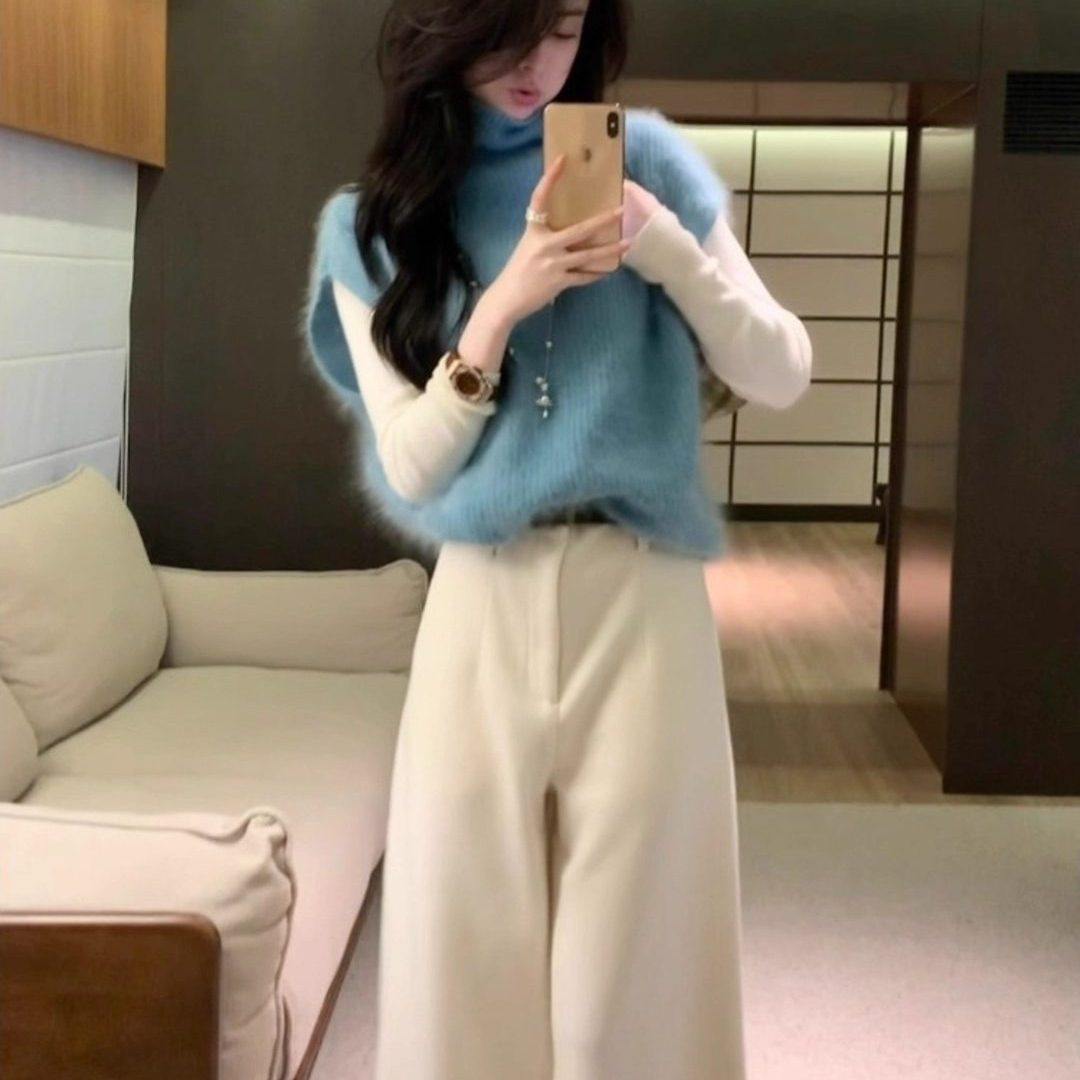 玉美雅【旗舰精选套装】秋冬出游休闲气质马甲坑条长袖半高领内搭,女装/女士精品,时尚套装,淘宝优惠券,粉丝福利购,淘宝优惠卷