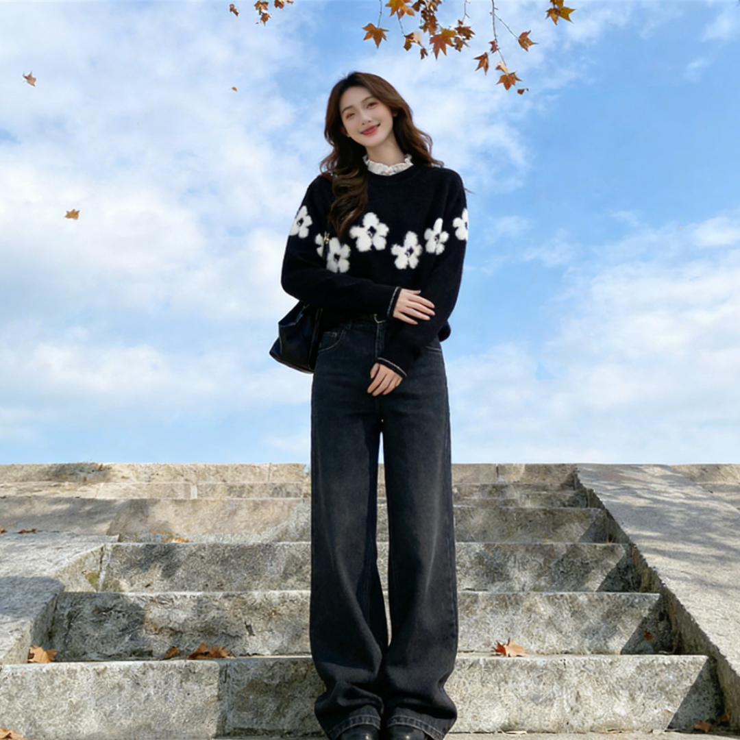 玉美雅【旗舰精选套装】小香风提花套头宽松长袖+荷叶边无袖内搭,女装/女士精品,时尚套装,淘宝优惠券,粉丝福利购,淘宝优惠卷