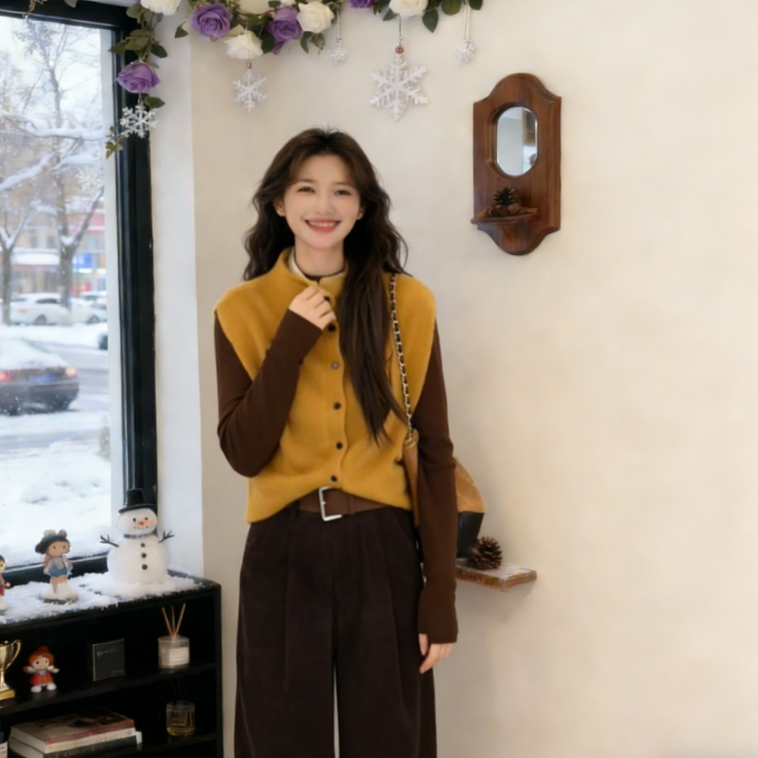 玉美雅【旗舰精选套装】秋冬百搭时尚简约软檽马甲+半高领长袖,女装/女士精品,时尚套装,淘宝优惠券,粉丝福利购,淘宝优惠卷