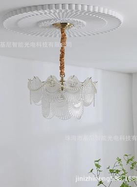 法式复厅古玻璃吊灯大气客厅卧室51775房餐灯轻奢酒店主别墅民书