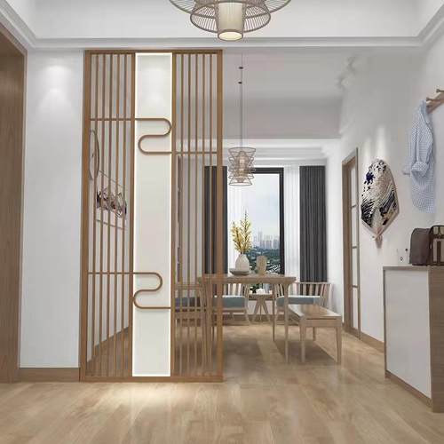 进隔MY-017户门实木断断屏中式玄关客风厅镂空花格隔移动屏风