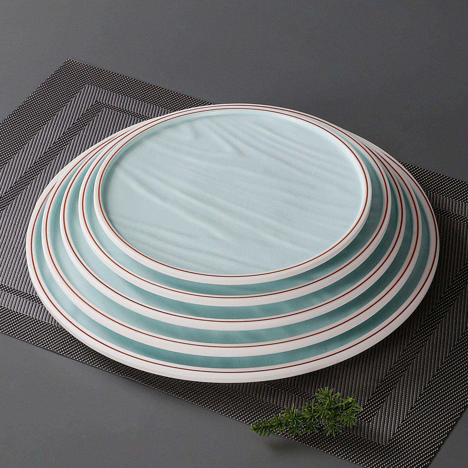 AEVA密餐具盘圆形商用餐厅子5饭店餐盘胺菜盘圆盘仿瓷盖浇饭碟子