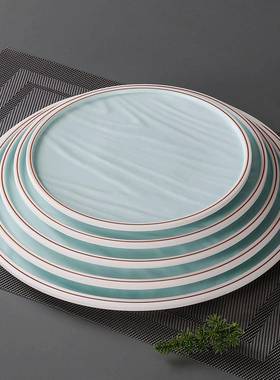 AEVA密餐具盘圆形商用餐厅子5饭店餐盘胺菜盘圆盘仿瓷盖浇饭碟子