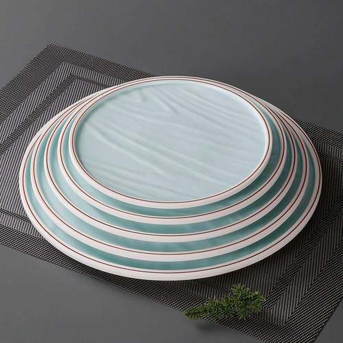 AEVA密餐具盘圆形商用餐厅子5饭店餐盘胺菜盘圆盘仿瓷盖浇饭碟子