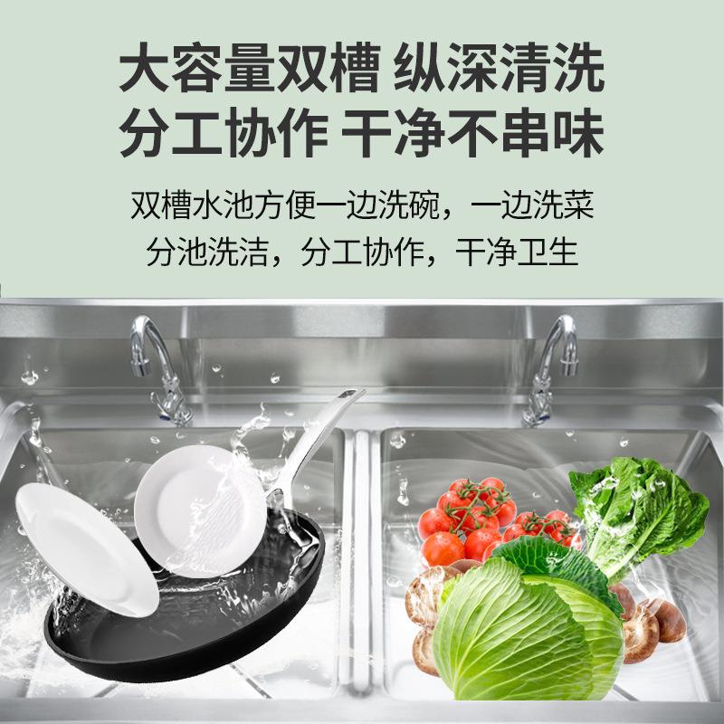 商用304不钢水槽手单双三槽学锈校洗池厨房食堂洗碗洗100*50*8菜