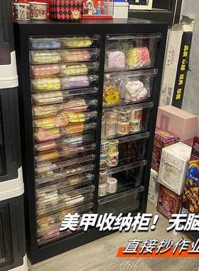 美甲层收纳柜美品甲店甲油胶多平底文件柜抽屉式式带轮落AOJ地样