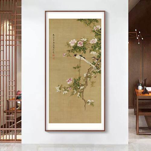 竹林七贤图百鹤中国古画松玄鹤延年客厅画茶室图书挂房关装LYkm60