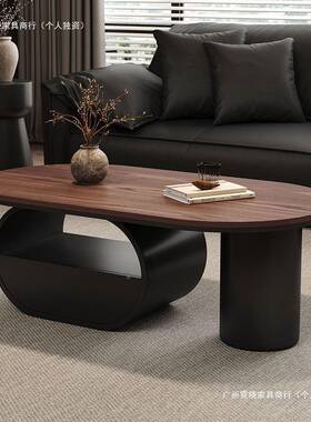 新式新款胡桃几木RLM实木中茶轻奢家用现代客椭厅简约小户型圆形