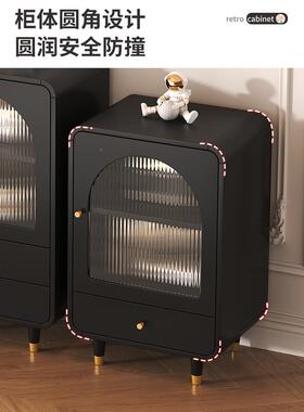 黑色古无品牌/风餐边小五斗柜卧室客厅靠墙电视柜旁沙发置矮物实