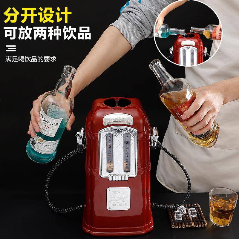 创意油站加头双单头饮水机酒吧分酒器饮料机58-7酒炮酒塔2升啤扎