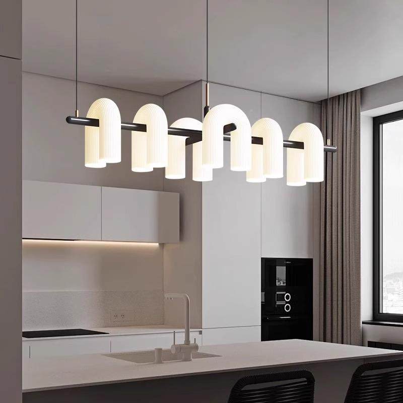 跨式奶油风台简约餐厅吊灯代设计师客厅岛茶法室吧台现长808条U型,家装灯饰光源,智能吊灯,淘宝优惠券,粉丝福利购,淘宝优惠卷