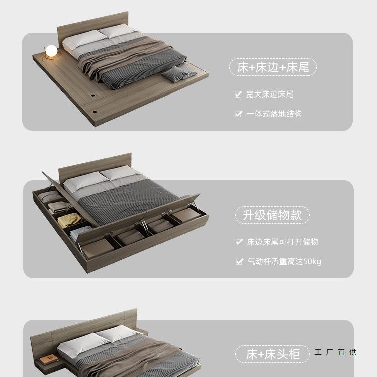日式榻榻米12米出租屋床1.5米落地床矮YLJ床次卧.经济型板式地台