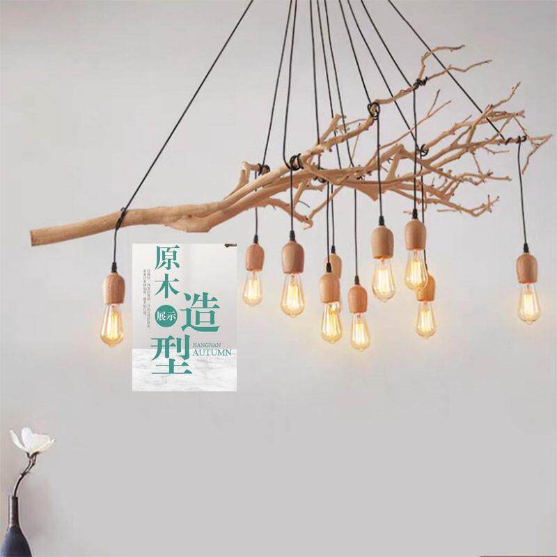 原木干树枝树造干景枝装树饰酒店枯AOV枝设计真枝墙面装饰吊灯枝