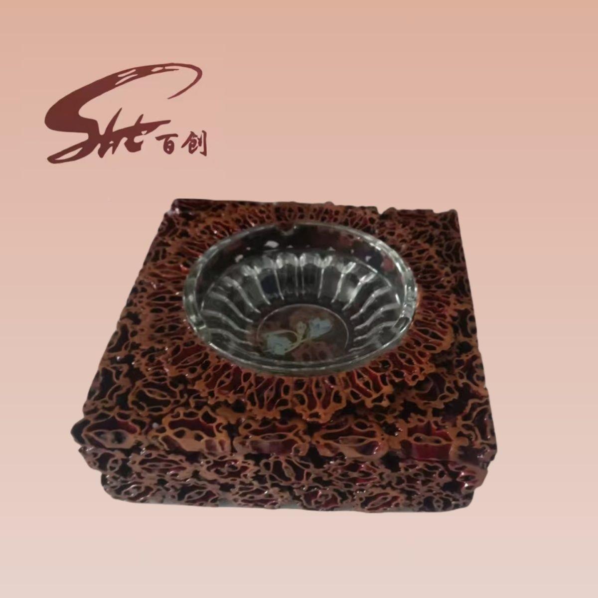 方形烟(半填-充缸)核桃纯山手工艺品F7THS665摆件