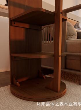 多功能实RLX木全身镜穿落地衣帽架卧室移可动衣置物架一体化镜妆