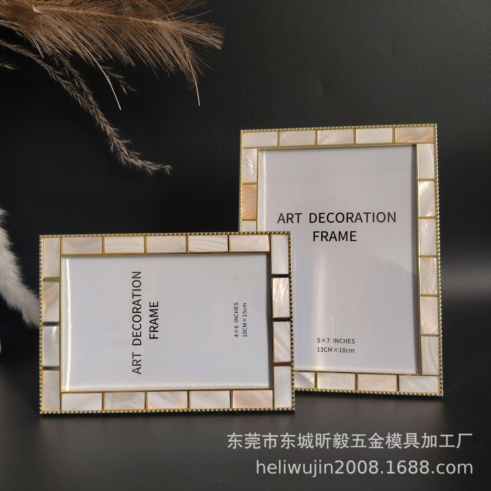 轻金6寸,7寸,8。寸10寸镶贝壳金属色奢相框TF002,,样板间摆台