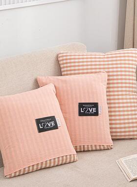 抱枕QXM被子两全棉色织水洗棉大豆抱枕用睡被二合一午车办公室载