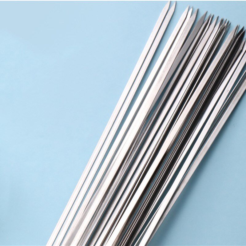 304不锈钢烧烤短扁签1.4厚30cm25cm20cm长家用小电烤箱短签钎子