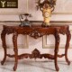 实木玄关柜手工雕刻沙发背几玄关桌新款 欧式 玄关台高端仿古色法式