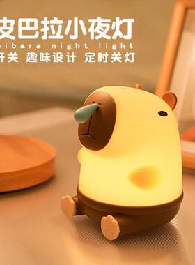 卡皮巴拉小夜灯拉绳开关Capibala Nightlight 鼻涕豚卧室氛围灯
