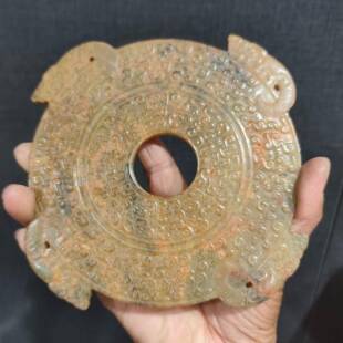 厂家仿古玉岫玉高古玉玉璧和氏璧客厅书房玄关摆件直播间货源