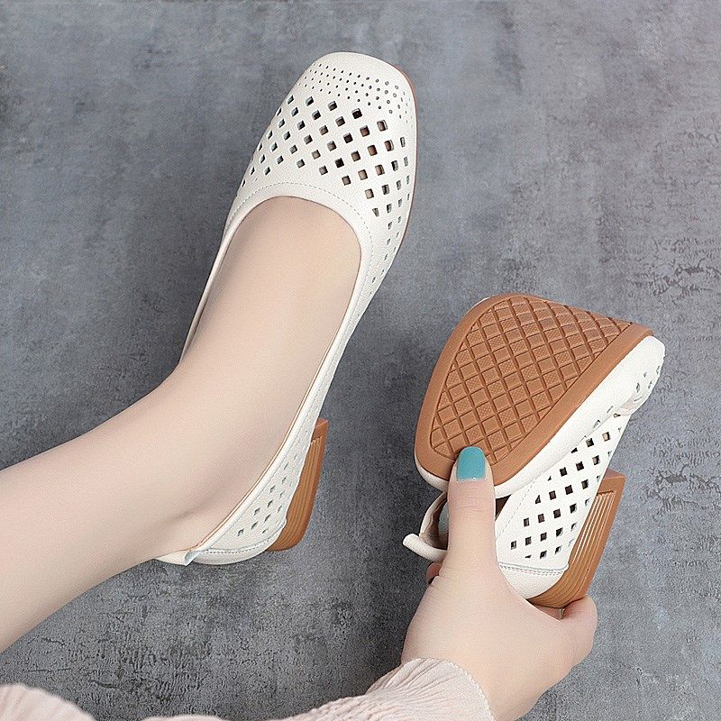 妈妈鞋凉鞋软底舒适夏季新款粗跟软面不累脚中年妇女低跟镂空女鞋,女鞋,浅口单鞋,淘宝优惠券,粉丝福利购,淘宝优惠卷