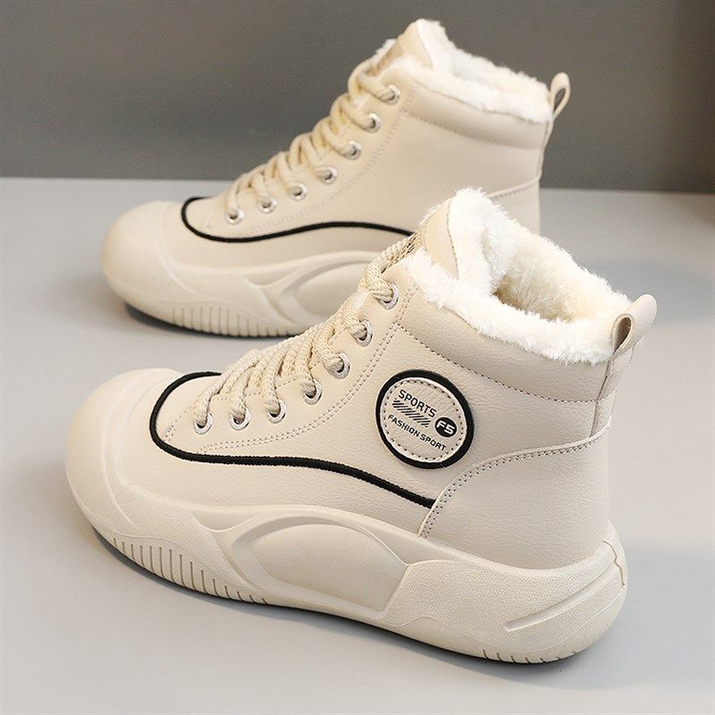加绒保暖高帮棉鞋雪地靴女爆款百搭休闲鞋防滑真皮冬季棉靴运动鞋,女鞋,高帮鞋,淘宝优惠券,粉丝福利购,淘宝优惠卷