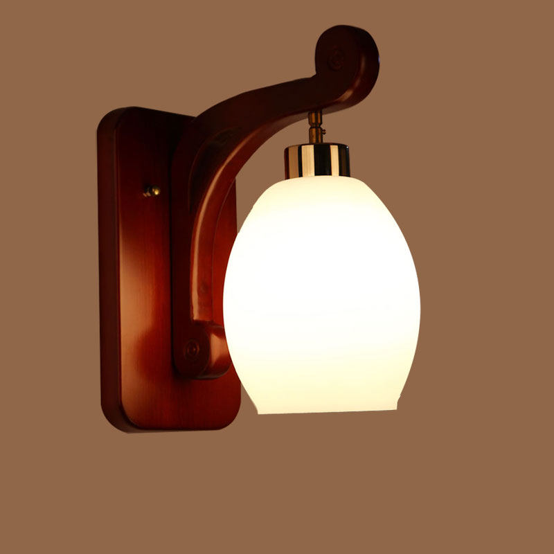 中式客厅壁灯实木仿古书房卧室床头灯具简约古典酒店过道走廊壁灯