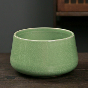 哥窑大号荷花缸莲花专用陶瓷水培铜钱草花盆无孔水养睡莲碗莲盆缸