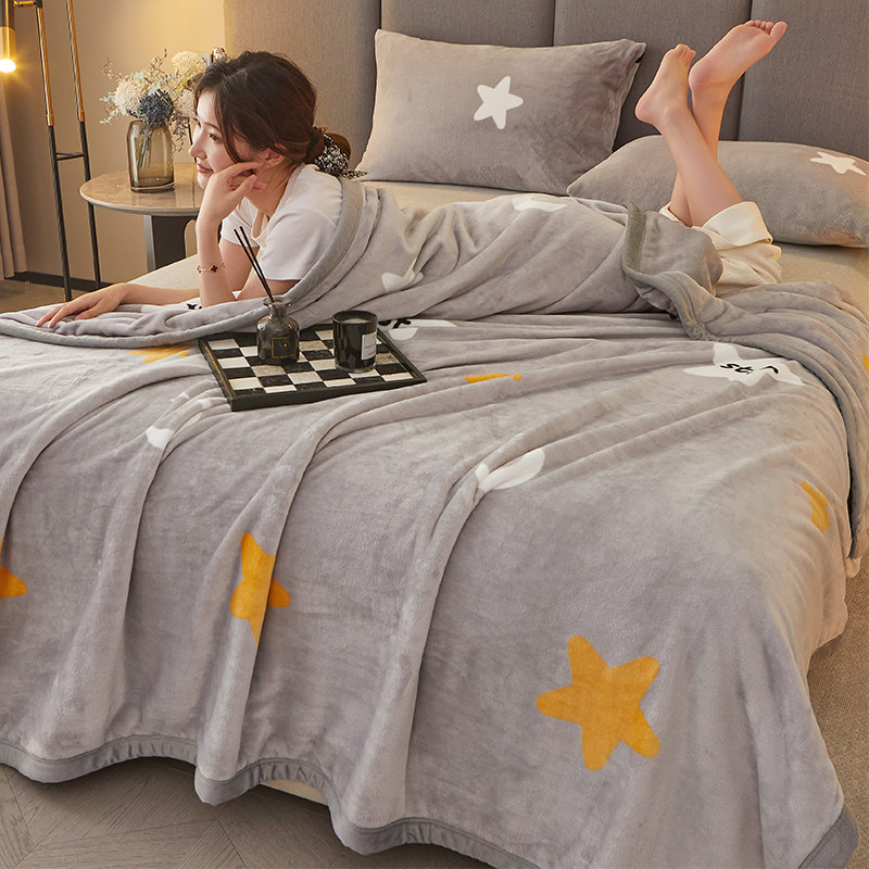 牛奶珊瑚绒毛毯单件冬天双面款加绒加厚床单宿舍单人铺床绒毯子