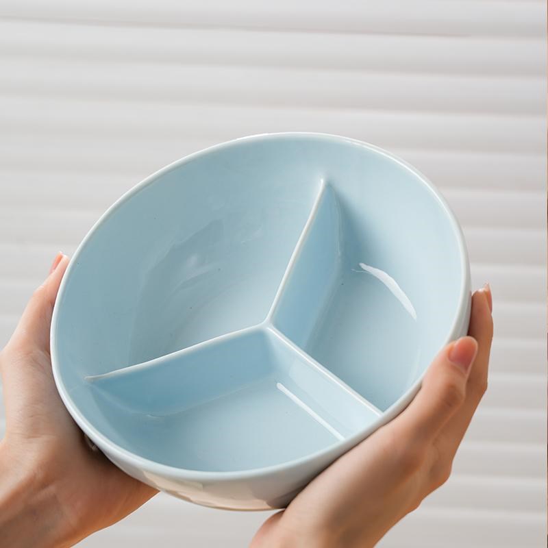 电饭锅蒸锅专用碗蒸碗陶瓷一锅三蒸扇形蒸蛋碗家用蒸格蒸笼分格盘