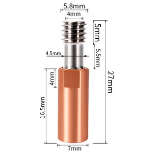 3D打印机配件CR10钛合金喉管管全金属耐高温M6螺纹喉管送料进料管