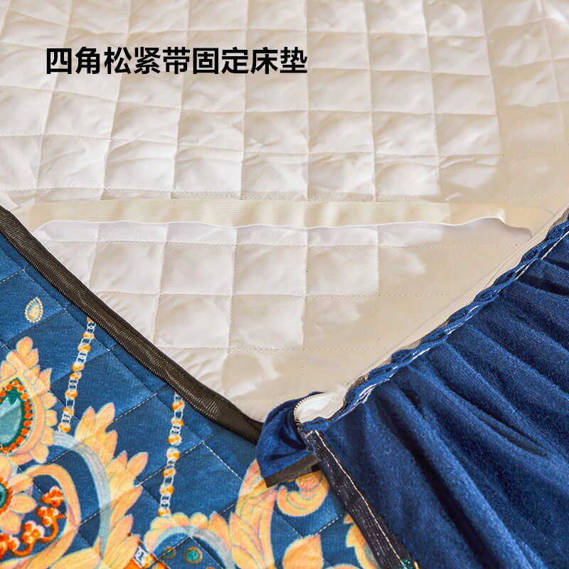 高档新款可拆洗床裙三件套防滑冬季水晶绒床罩珊瑚绒加厚夹棉床套,床上用品,床裙,淘宝优惠券,粉丝福利购,淘宝优惠卷