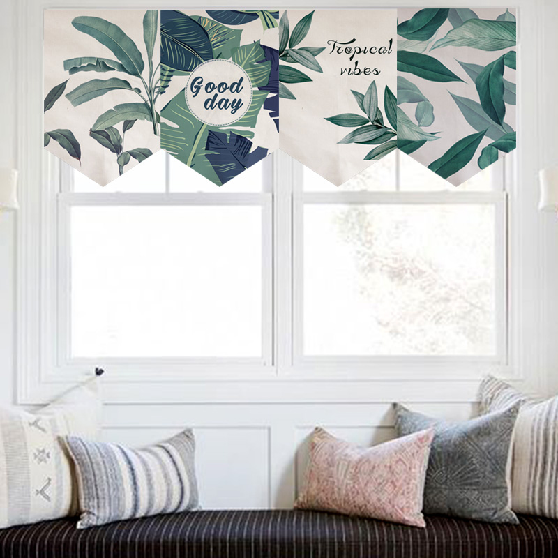 北欧小清新三角旗门帘窗户装饰帘厨房隔断装饰隔断帘饭店吊旗门帘