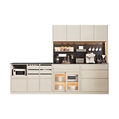 实木餐边柜靠墙一体水吧台储物矮柜茶水柜咖啡机摆放台侘寂风橱柜