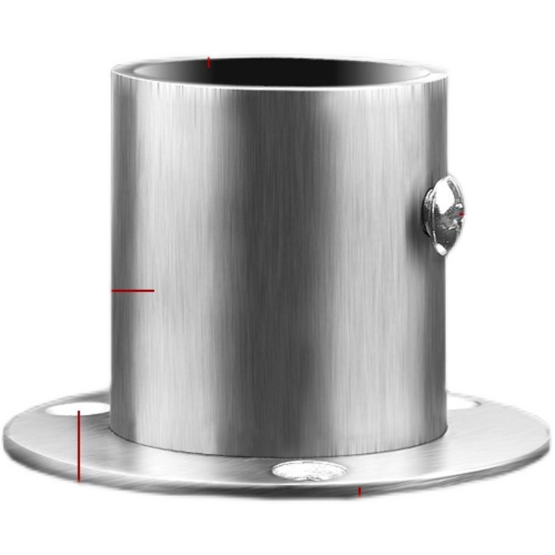 304加厚重型不锈钢法兰座衣柜杆配件高脚圆管座托 侧装阳台晾衣杆