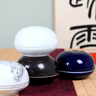 光祖景德镇陶瓷印泥盒仿古复古瓷缸特大号中号哥窑高包高顶印泥花