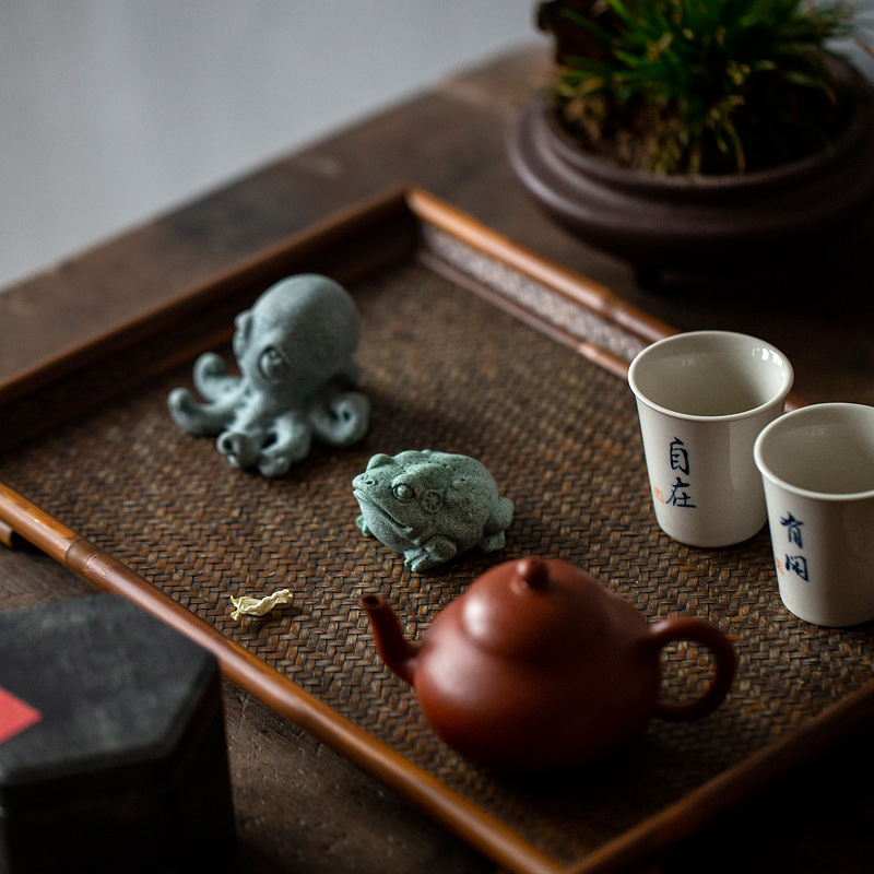 青砂石财寿龟沙弥茶宠摆件 创意家居客厅桌面造景装饰品小摆件