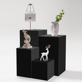 服装 包橱窗展示台陈列道具中岛架流水台黑色站台模特地台 店模特鞋