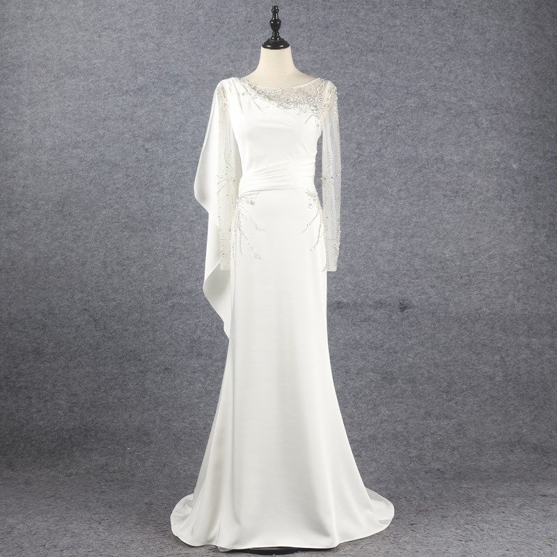 新款晚礼服长袖优雅简约显瘦气质轻奢长裙主持人年会聚会礼服裙