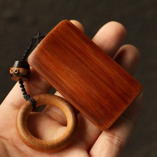 精选天然广西百年老煤竹自然龟裂手牌把件把玩竹牌竹器文玩竹