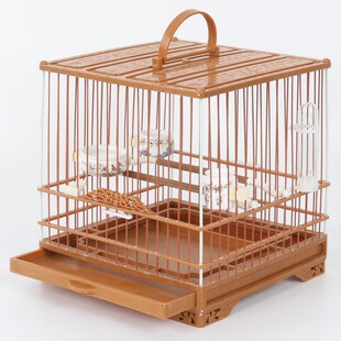 绣眼鸟笼子黄腾红靛颏贝子洗澡笼小号方笼塑料洗澡笼新款塑钢鸟笼