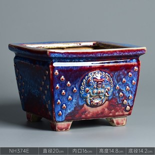 君子兰花盆室内仿古陶瓷兰花盆景盆栽蝴蝶兰专用桌面造景创意钧窑