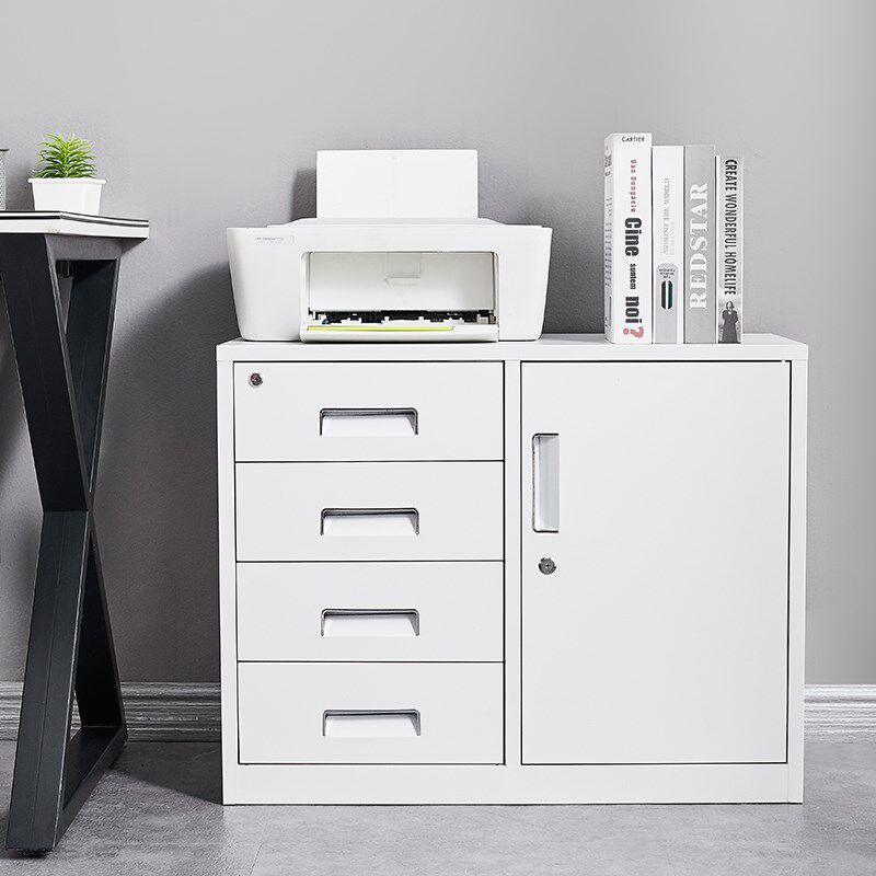 文件柜矮柜办公室桌边资料收纳柜抽屉打印机放置柜带锁家用储物柜