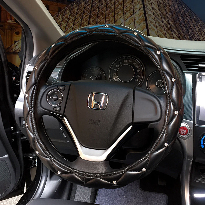 韩国时尚镶钻汽车方向盘女性四季通用奔驰宝马奥迪大众可爱车把套