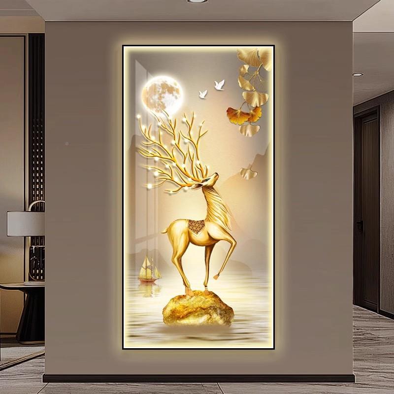 GULNGMAGOS现代鹿奢led灯轻入户金玄关装饰走廊过道壁简约画高端