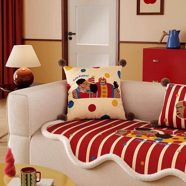 小狗麦琪A感类母婴复古毛F986MH5M秋边沙发垫冬加厚沙发发垫沙套