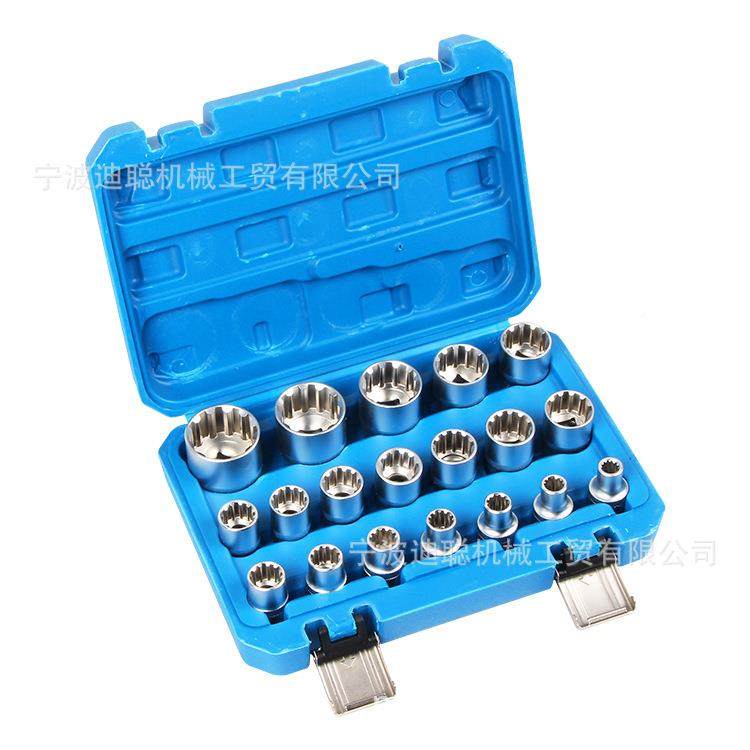 19套VT13777件套十二角齿锁套大飞1汽轮/2套筒组铬钒钢轮胎套筒保