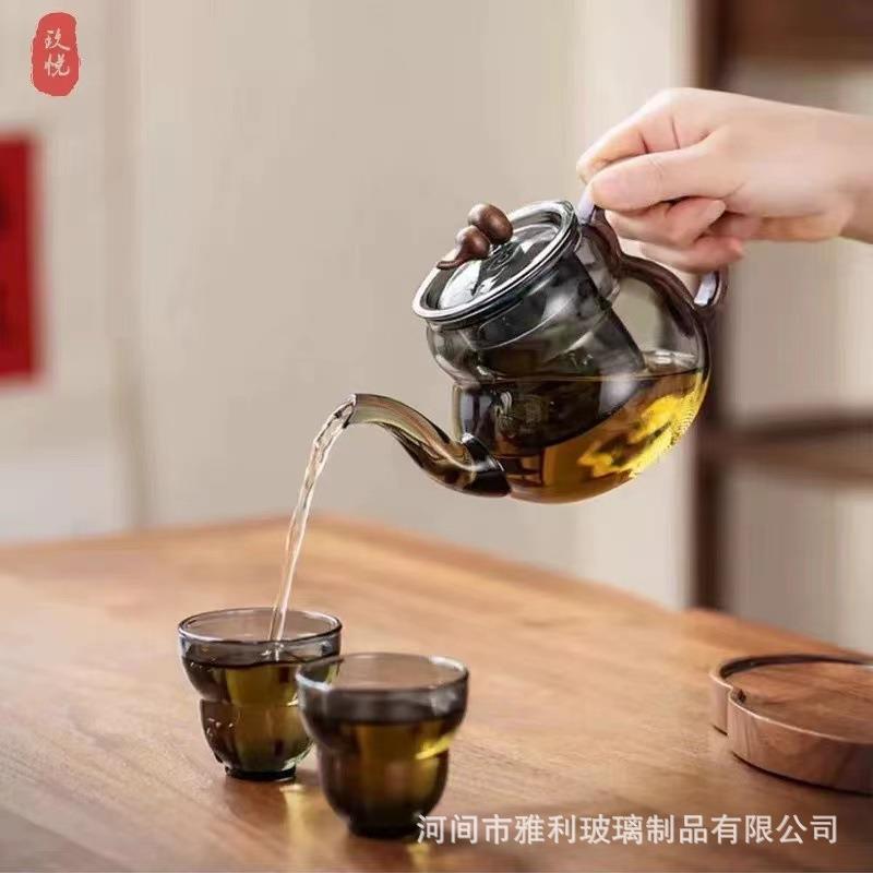 禄侧把玻璃泡茶2壶福禄壶25新款0加厚耐高温家用电陶炉煮茶水分离