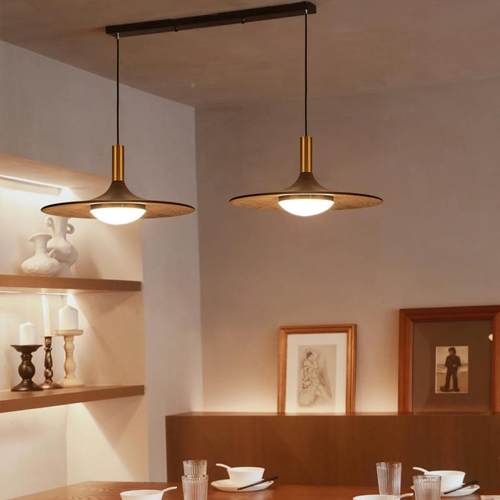 复古吊灯风厅实木中古艺术设计师原木民宿飞碟吧72786台餐桌灯灯c